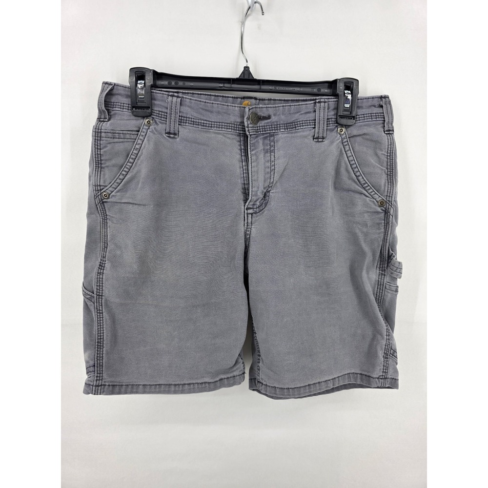 Carhartt Mens Gray Canvas Utility Work Shorts Original Fit 102094 011 Size 6